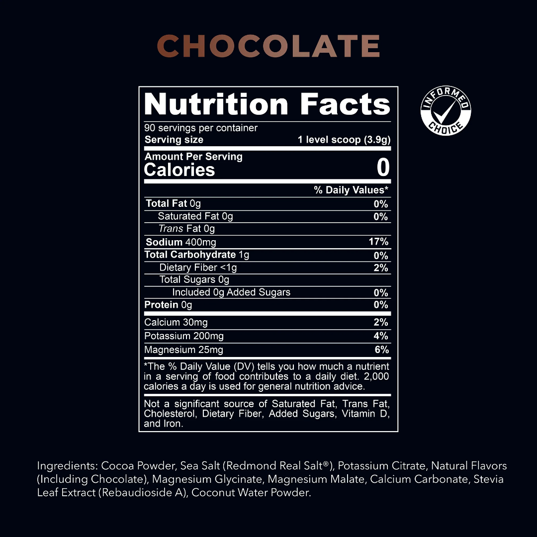 Re-Lyte Hydration Chocolate Nutrition Facts