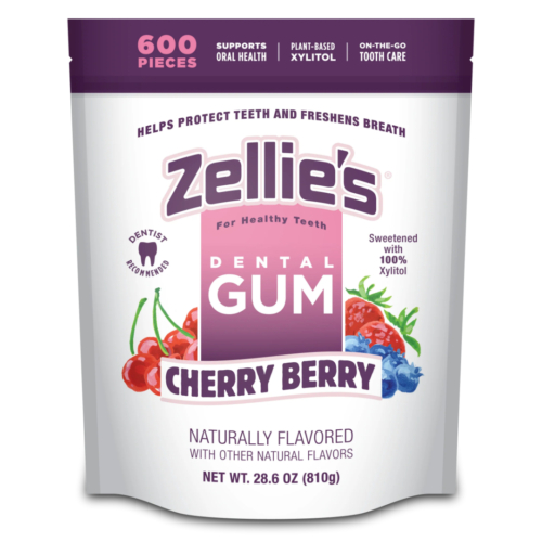 Zellie's Dental Gum Cherry Berry, 600 stk/pose - Bulk Bag