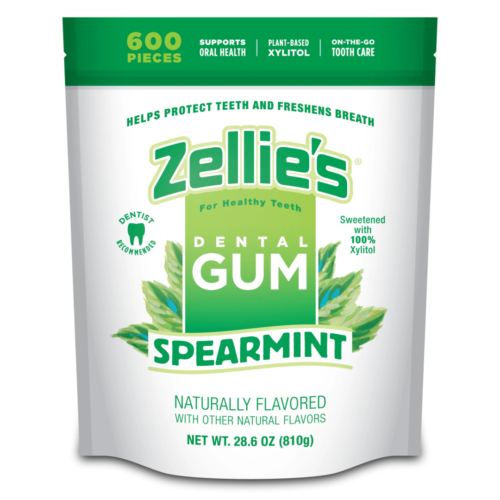 Zellie's Dental Gum, Spearmint 600 stk/pose Bulk Bag